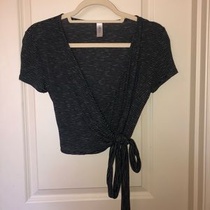 striped wrap top